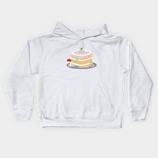 Cute frog cake birthday party Kids Hoodie